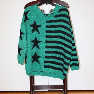 Stars and Stripes Green and Black Sweater